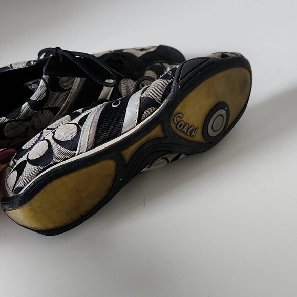 COACH | Jayme Signature C Logo Gray & Black Lace Up Shoes sneakers sz 6.5M - Picture 4 of 4